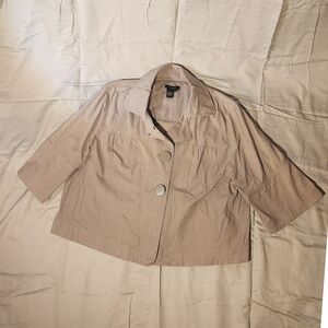 Sandro Grey Swing Blazer with Big Buttons